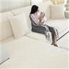 YSTELLAA Copriseduta Divano Elasticizzato, Copridivano Cuscini Separati Antiscivolo, Universale Sofa Seat Cover Lavabili(1 Posto*2, Bianco Crema)