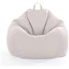 FANSU Copertura per Poltrona Sacco Puff Poltrona Senza Riempimento, Lino Tinta Unita Pouf Poltrona con Zip Poltrona a Sacco per Adulti e Bambini Interni, Casa, Soggiorno (XXXL,Beige)