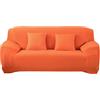 Surwin Copridivano Elasticizzato 1 2 3 4 Posti, Moda Stampa Elastico Universale Copridivani con Braccioli Fodera per Divano Antiscivolo Sofa Protettore (4 posti - 235-300cm,Arancione)