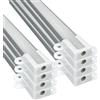 JANDEI - Confezione da 8 Profili in Alluminio Lunghi 1 m per l'Installazione Superficiale di Strisce LED, Canale per Luci LED, Diffusore Semitrasparente. Include Tappi Terminali e Clip di Montaggio