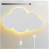 KZT Applique da Parete Interno con Interruttore Dimmerabile 3000K Bianco Caldo Camera dei Bambini Luce Notturna Cloud Design Lampada da parete per Camera da Letto Soggiorno, 30cm Bianca