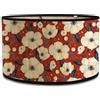 Morbuy Paralume in bambù, motivo fiori, tamburo cilindrico per lampada da tavolo, diametro 30 cm, rimovibile (fiori bianchi)