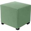 Hearda Fodera Ottomano Quadrato Jacquard,Tinta Unita Copri Pouf Elasticizzato Universale Copri Copertura Ottomano con Fondo Elastico Antiscivolo Fodere per Pouf Poggiapiedi (Verde A,M)