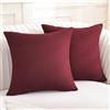 YSTELLAA 2 Pezzi Federe Cuscini Divano 60x60, Fodere Cuscini Minimalista Traspirante, Copricuscino Cerniera Invisibile, Copricuscini Natale, Divano Soggiorno Camera Da Letto, Bordeaux