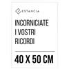 Estancia Cornice Portafoto in Legno Bianco 40x50 cm con Vetro Plexi Infrangibile | Moderna per Foto Bianca 50x40 cm