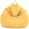 FANSU Copertura per Poltrona a Sacco, Senza Riempimento, Con Zip, Pouf per Adulti e Bambini (90x110cm, Oro)