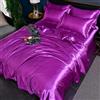 GENPICONG Set di Biancheria da Letto in Seta con Copripiumino, Lenzuolo, Federa, Lenzuolo in Raso di Lusso, Tinta Unita, King Size, Queen Size, Full Size, Twin Size