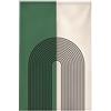 Surwin Tenda da Porta Interna Giapponese in Lino, Verde Nordico Tende Oscuranti Noren Stile Giapponese Tende da Cucina Tenda da Divisoria per Finestra Cucina Ristorante (90x200cm,Verde Beige)