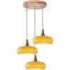 GGBBJJ Lampada a Sospensione a 3 Luci Mid Century Lampadario a Cupola in Vetro Arancione Lampada a Sospensione Vintage Farmhouse Lampadario in Vetro Bianco Latte per Sala da Pranzo Tavolo Camera da L