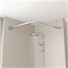 KJHWYXD Asta Tenda Doccia Angolare Senza Foratura, Bastoni Per Tende Telescopica A Forma Di L, Bastone Tenda Doccia A Pressione In Acciaio Inox, Per Bagno, Negozio Di Abbigliamento, Ar(Size:A 70~95 x 70~95CM)