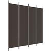 vidaXL Divisorio a 4 Pannelli Marrone 200x200 cm in Tessuto