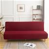 Surwin Copridivano Senza Braccioli 2/3 Posti Tinta Unita Elasticizzato Antimacchia Fodera per Divano Letto Antiscivolo Lavabile Clic Clac Pieghevole Letto Copridivano (Bordeaux,190-210cm)
