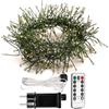 ZELUXDOT Accendi Petardo Luci 15m 500 LED Bianco Caldo Verde Filo Cluster Lucine con Telecomando per Camera da Letto,Matrimonio,Compleanno,Festa,Albero di Natale,Giardino,Patio