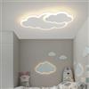 DUNMW Lampada da soffitto a forma di nuvola da 50 cm, 3D, LED, con 2 nuvole, per cameretta dei bambini, soggiorno, camera da letto per ragazzi e ragazze, 3 luci, 36 W.