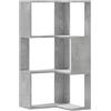 vidaXL Libreria angolare a 3 livelli, grigio cemento legno di ingegneria, scaffale a libri angolari, vetrina angolare, armadio ad angolo