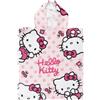 The Geeky Pop Hello Kitty - Poncho da bagno per bambini, con cappuccio, 50 x 115 cm, morbido, leggero e ad asciugatura rapida, spiaggia e piscina, regalo estivo