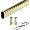 AERREGI Guardaroba guardaroba guardaroba ottone | Asta DORATA per armadio 2000 mm OVALE | Tubo metallico vintage | Tubo per mobili 30 x 15 mm | Inclusi 2 fissaggi | 1 Pezzo