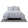 MLH MY LINEN HOME My Linen Home Set Copripiumino/Biancheria da Letto in Lino Lavato (100% StoneWashed) Strisce, 1 Copripiumino 240x220 cm e 2 Federa Cuscino Lino 50x70 cm I Copripiumino Con Cerniera