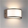 Dopa Applique da Parete Mezzaluna per Esterno IP65 Design Curva Attacco E27 Sostituibile Lampada da Muro Moderna in Alluminio per Giardino Terrazzo Facciata (Marrone Corten)