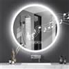 Sararoom 60cm Specchio Bagno con Luce e Bluetooth, Specchi da parete per bagno con orologio, Anti-Fog, Dimmerabile, 3 Colori di Luci, Memoria, IP44 Specchio con luci retroilluminate,HD Vetro Temperato