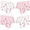 QUERICKY Set da 4 Tovaglie Rettangolari con Ciliegie e Fiocchi Decorazioni per Compleanno con Ciliegie per Ragazze, Donne, Compleanno, Matrimonio, Addio al Nubilato, Baby Shower, Festa, 220x130cm, Rosa Bianco