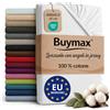 Buymax® Lenzuolo con Angoli Una Piazza e Mezza 120x200 cm in 100% Cotone Jersey - Colore Bianco, per per Materassi fino a 25 cm di Altezza