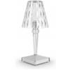 SSK superskunk SSK TRAVEL Lampada LED da tavolo ricaricabile, trasparente, 26 cm, 3 livelli di intensità, USB-C, design conico con base quadrata, luce bianca/calda/gialla