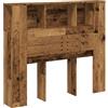 vidaXL Testiera per letto con ripiani, effetto legno antico, 120 x 19 x 104,5 cm, in legno