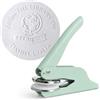 JUST REFINE® Ex Libris Timbro personalizzato - Pinza per goffratura per carta - Ideale come regalo o per occasioni speciali - Diversi motivi (Menta, Globo)
