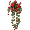 Generic Fiori artificiali per esterni, fiori di geranio finti da appendere, resistenti ai raggi UV, in plastica, non sbiadiscono, decorazione per pareti e recinzioni da giardino estivi, per matrimoni, casa
