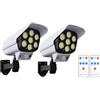 Ohsilv 2 Luci Solari da Esterno 77Led PIR Sensore di Movimento Lampada Simulazione Fotocamera Lampada da Parete Solare Luci da Giardino Impermeabili