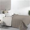 SUSANNA HOME DESIGN Trapuntino Leggero Estivo, Copriletto Mezza Stagione Double Face in Morbida Microfibra, Una Piazza e Mezza 210x260 cm, Tortora/Panna