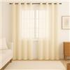 PALUPLUS 2 Tende a Pannelli con Occhielli in Metallo, misura 140x280 cm cadauna, Tende Eleganti Trasparenti Semi Oscuranti per Camera da Letto, Soggiorno -691M -1,1 (Crema)