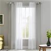 Deconovo Tende per Interni Trasparenti con Anelli Decorative, Tende 2 Pannelli per Soggiorno e Camera da Letto, 140x245 CM Grigio Chiaro