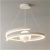 Chao Zan LED Lampadario Soggiorno a Sospensione 50cm, Lampada Moderno Lampadari Alluminio Anelli Design Illuminazione Anello con Paralume plafoniera Circolare da tavolo da pranzo Luci rotonde (C)