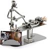 Steelman24 I Omini di Viti Fisioterapista con Portabiglietti da Visita I Idee Regalo Originale I Soprammobili in Metallo I Modellino