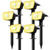 SUNNMO Faretti Solari a LED da Esterno con Sensore di Movimento, Lampade Luci Solari da Giardino Potenti 104LED 3Modalità, Faretto LED da Esterno Solare Giardino IP65 Impermeabile Luce Calda, 6 Pezzi