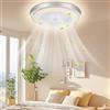 Viugreum Ventilatore da Soffitto con Luce e Telecomando, 60W Smart LED Ventilatori da Soffitto 3 Light Color Change e 6 Velocità Della Ventola Mit Timerfunktion 50cm per Soggiorno