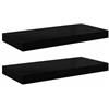 vidaXL Scaffali a Parete 2 pz Nero Lucido 50x23x3,8 cm in MDF