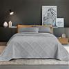 IlGruppone Copriletto Trapuntato Matrimoniale Elegante Trapuntino Lavorazione Intrecciata Due Piazze Trapunta Coperta Leggera Coperta Letto Leggera Primavera Estate - Grigio