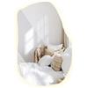 Generic Specchio per Vestirsi 100x65 cm Senza Cornice Forma Irregolare Asimmetrico Organico con LED Luce Neutro da Parete per Make Up e Decorazione della Camera, Bagno, Soggiorno