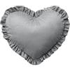 IlGruppone Cuscino A Forma di Cuore con Frill Effetto Velluto Sfoderabile per Divano Decorativo Letto 45x45 Cm - Grigio