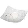 Trio Leuchten SPIRELLI PLAFONIERA QUADRATA VETRO DECORO CERCHI D. 40X40CM