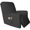 Yekuhe 1 posto Copripoltrona Relax Reclinabile Elettrica con Braccioli Completo 4-Pezzo Fodera per Poltrona Elasticizzato con Tasche, Minimalismo Coprisedile Poltrona Lavabile Antiscivolo Copripoltrona ( Col