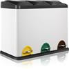 LIFERUN Pattumiera Differenziata 3 Scomparti, 3x15 L Cestino Spazzatura da Cucina in Metallo con Coperchio e Secchi interni, Pattumiera a pedale per Riciclaggio da 45 Litri, Bianco