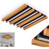 hofstein Favorina - Plafoniera a LED moderna in metallo/legno/plastica in nero/natura/bianco, 15 watt, 1600 lumen, 3000 kelvin, lunghezza 31 cm