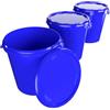 FixedByU 3 secchi con coperchio da 30 litri Made in Germany - per alimenti, stabili, ermetici - Secchi per la conservazione di alimenti, materiale d'ufficio, cameretta dei bambini, casa, officina, ristorazione