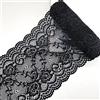 Wambere Nastro decorativo in pizzo, 15 cm x 5 m, elastico, bordatura in pizzo, per artigianato, lingerie, abito da sposa, decorazione da tavolo, colore nero