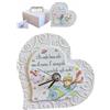 Regalami.shop bomboniera orologio con Piccolo Principe in marmo di Carrara ricomposto, completo di scatola, bigliettino coordinato e scatolina porta confetti (1, Cuore)