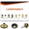 HAPDEN 160 bottoni a pressione, kit di bottoni a pressione da 15 mm, in acciaio inox, per tela, barca, presa da 3/8, per abbigliamento, pelle, rivestimento in tessuto (bronzo)